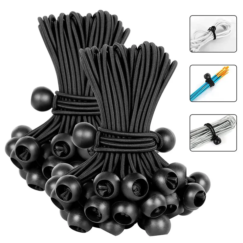 10/5/2Pcs Bungee Balls Portable Elastic Ball Rope Tent Fixing Tarpaulin Awning Canopy Heavy Duty Tarp Tie Down for Shelter Cargo