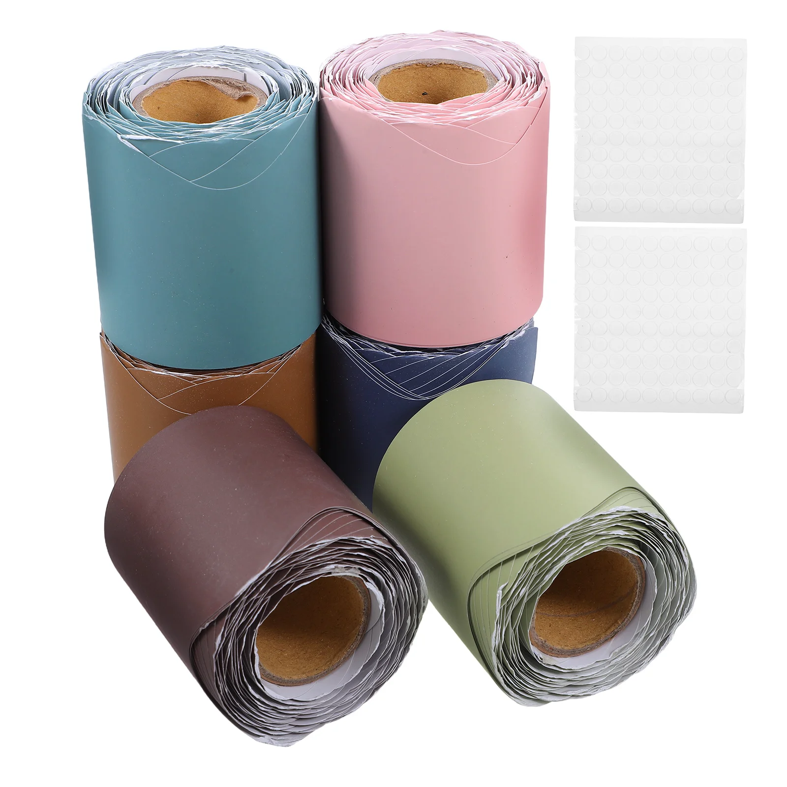 

6 Rolls Border Paper of Bulletin Board Trim Classroom Dots Wall Borders Peel and Stick Decorative Decorations for Black