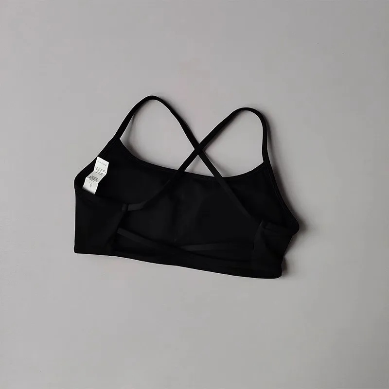 Damen Fitness-BH in Uni-Farbe, Weicher Rückenfreier Push-Up Gym-BH, Sport-Top mit Brustpolster, Yoga-BH, Sport-Crop-Top – Detail 5