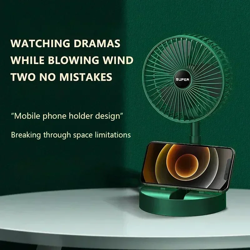 Xiaomi Desktop Foldable Retractable Small Fan Mini Portable Charging USB Home Low Noise High Duration Standby Mini Electric Fan