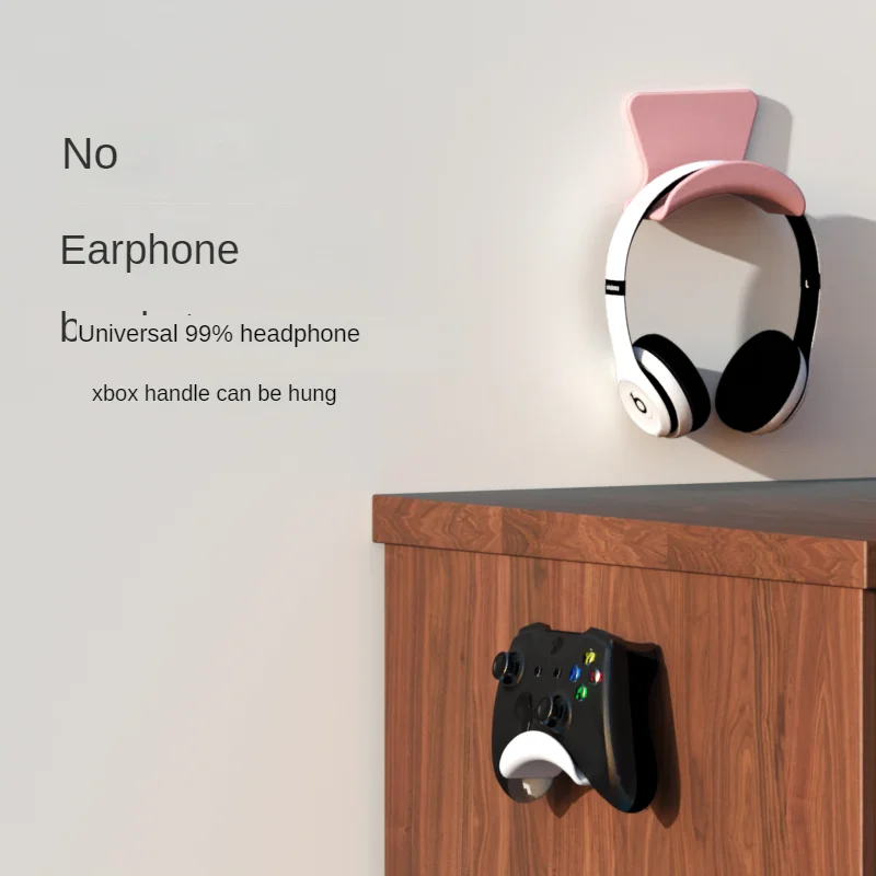 

Punch-free headphone holder, handle storage, shelf, display stand