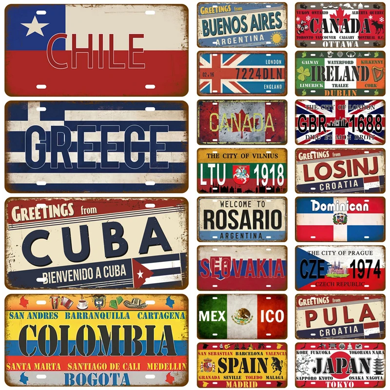 Russyin spain שלט מתכת פרוס שלט פח גרמאני המדינה ארה 