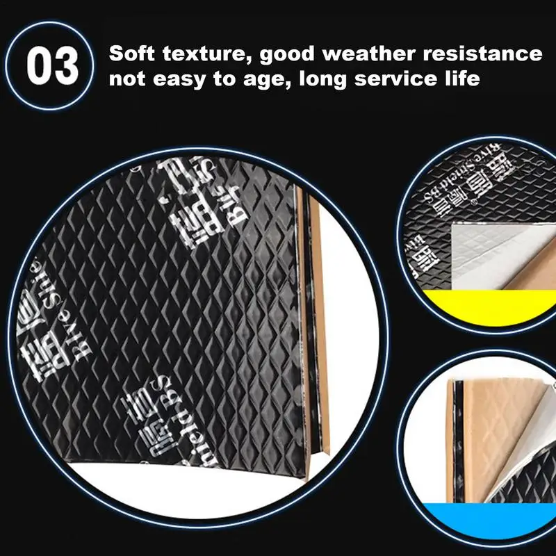 Car Sound Insulation Mat Hood Engine Sound Proofing Deadening SUV Truck Adhesive Sound Deadener automotive Noise Reduction mat