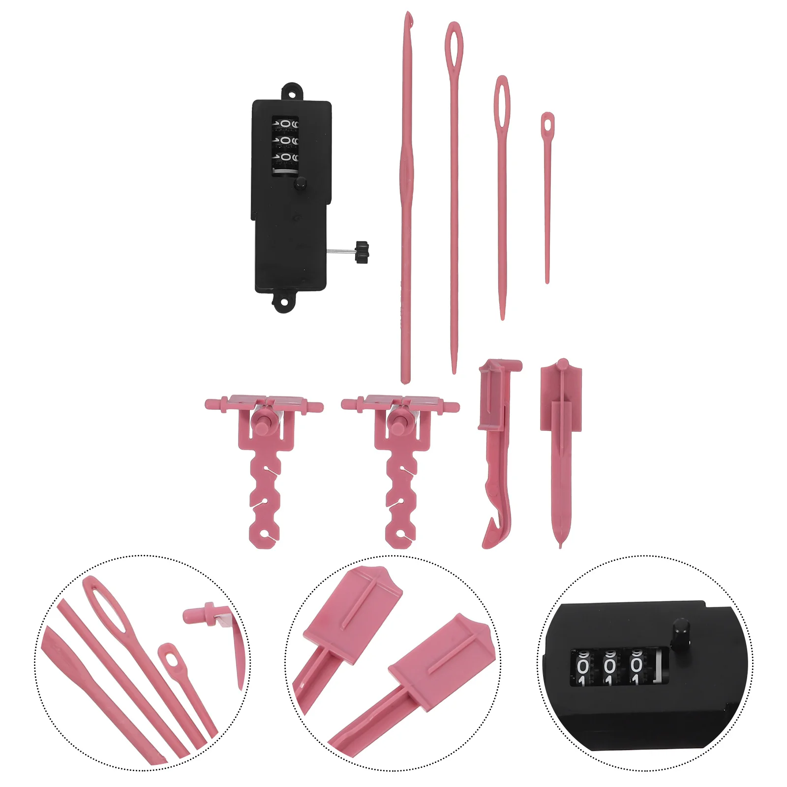 

9pcs Circular Knitting Machine Kit Tensioner Adapter Yarn Winder Crochet Hook Crank Handle For Diy Hat Scarf Socks Making Hand