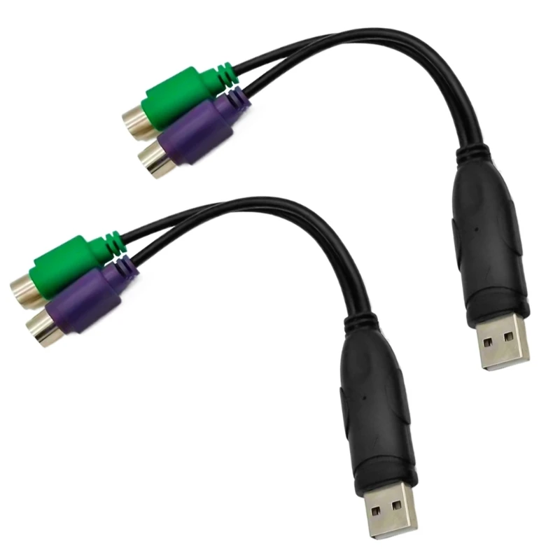 Компактно от 2P2 до USB -адаптера USB до DoublePS/2 Адаптер для путешествий и офиса