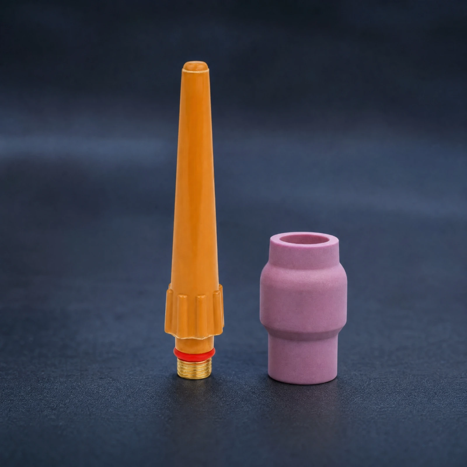 TIG Welding Torch Rear End Fitting Long Tail Cap with Threaded Connector and Red Seal for Secure Installation