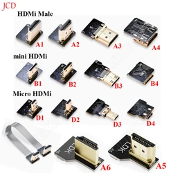 Ribbon FPV HDMI-Compatible Connector Flexible Flat Cable Raspberry Pi 4 Micro HDMI to HDMI/Mini HDMI Female 90 Degree FFC 20pin