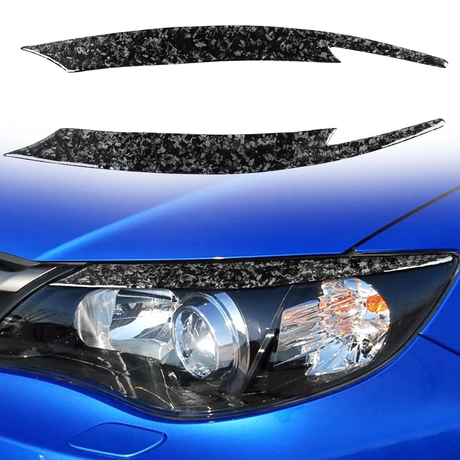 

Forged Carbon Fiber Headlight Eyelid Eyebrow For Subaru Impreza/WRX/STi 2008-11