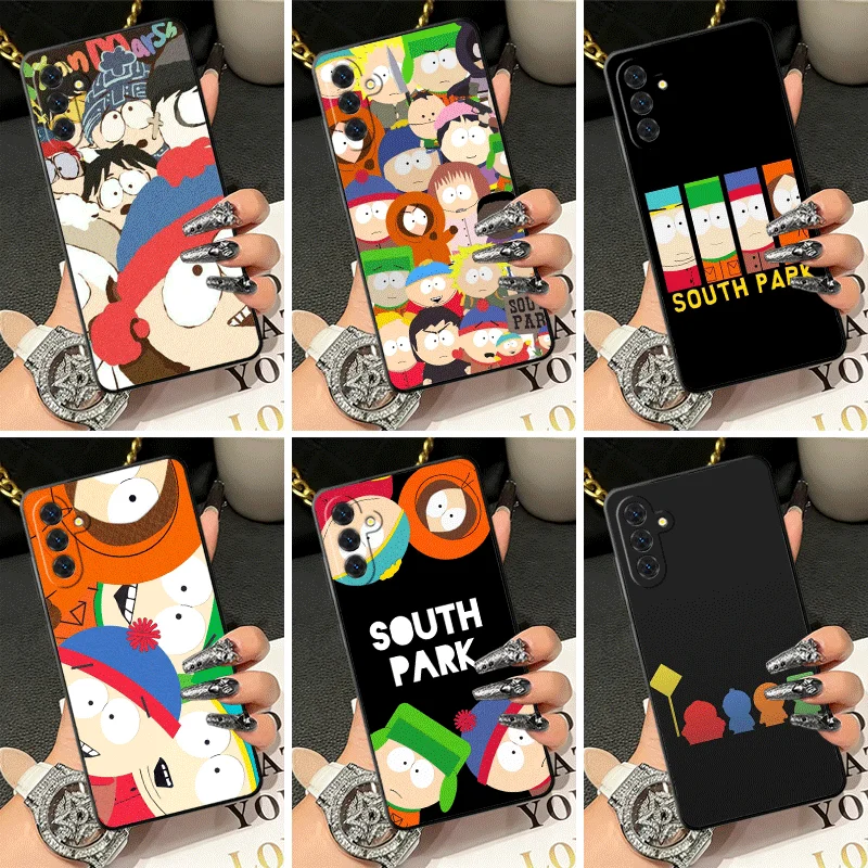Soft Silicone Phone Case for Samsung A17 A16 A15 A14 A13 Cartoon S-South P-Parkes Shell A57 A56 A55 A54 A53 A37 A36 A27 A26 A35