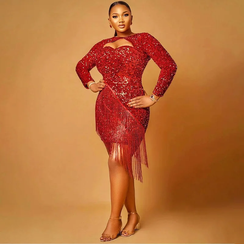 

ins fashion Sequins stretch tight dress stitching suspender sequins long sleeve temperament