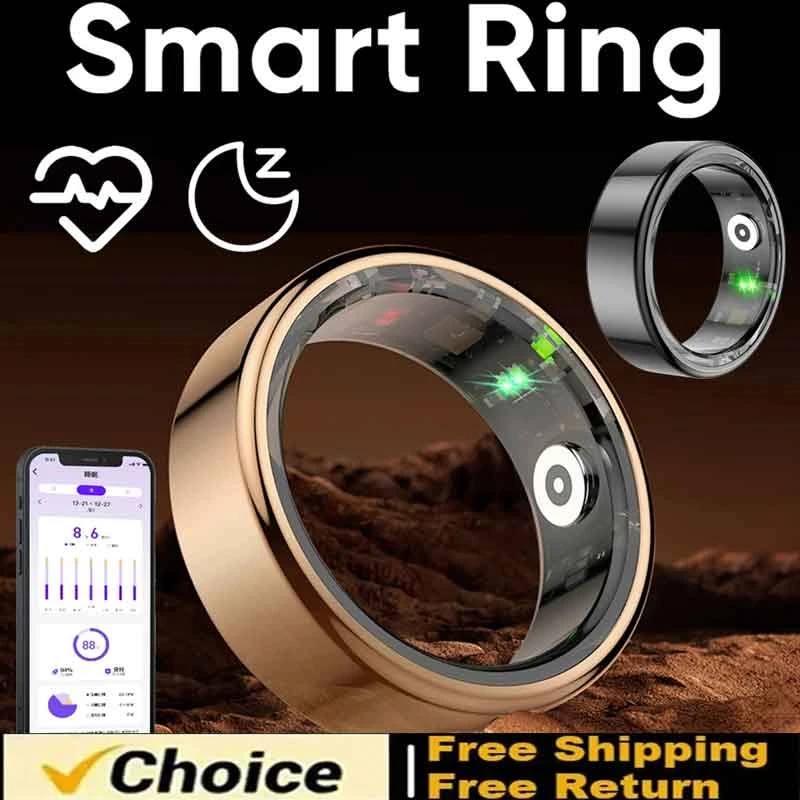 

For HUAWEI XIAOMI Men Smart Ring Military Grade Titanium Steel Shell Health Monitoring IP68 & 3ATM Waterproof Multi-sport Modes