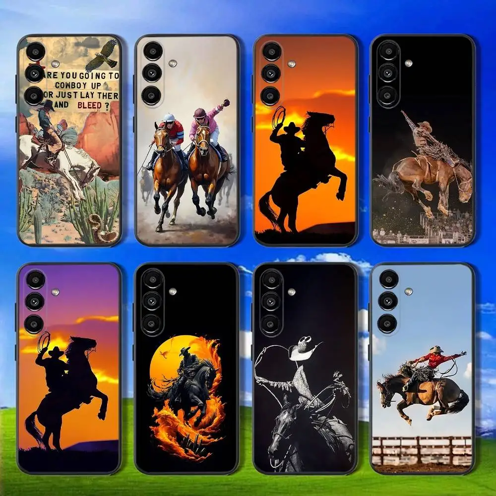 

Extreme Sport Rodeo Cowboy Phone Case For Samsung Galaxy A13,A21s,A22,A31,A32,A52,A53,A71,A80,Soft Black Shell