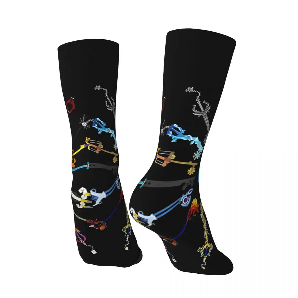 Vintage Kingdom Hearts Keyblades Men's compression Socks Unisex Street Style Pattern Printed Novelty Crew Sock