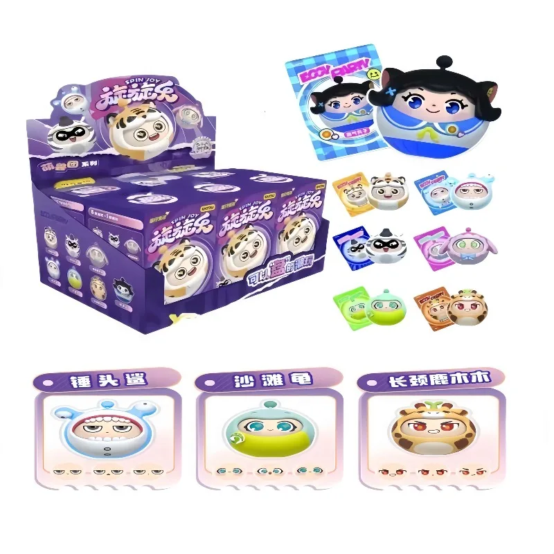 

InStock KAYOU Eggy Party First Round Spinning Cute Animal Dolls Blind Box Collectible Anime Figure Surprise Gift for Kids Adults