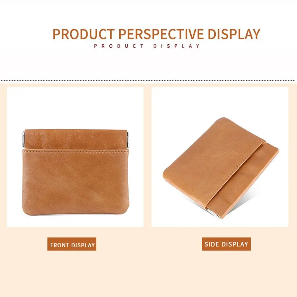 휴대용 소가죽 남성 지갑 방수 오일 왁스 가죽 헤드폰 가방 패션 디자인 레트로 ID 배지 홀더 카드 홀더