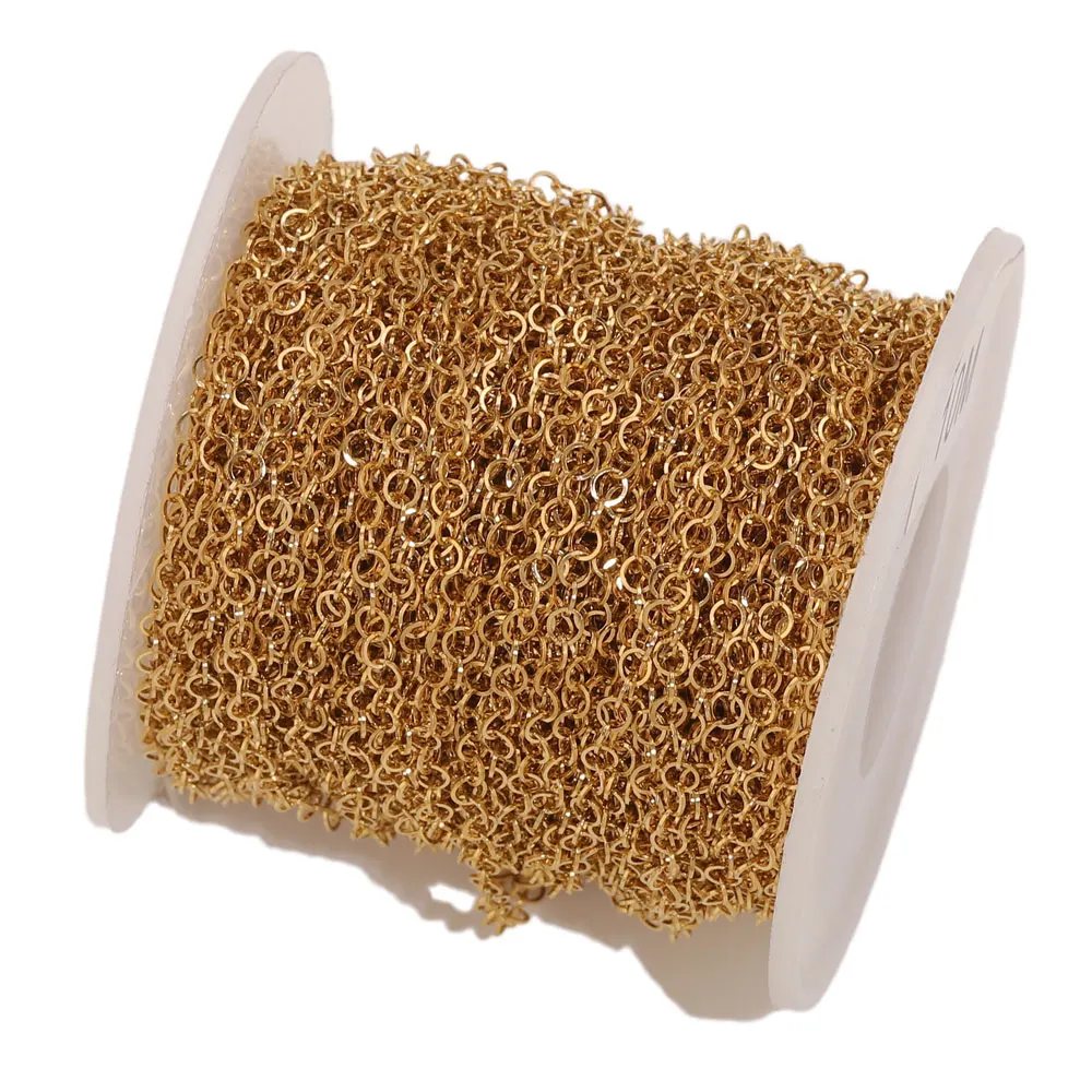 2 Meter 2-5 mm Edelstahl-O-Ketten für die Schmuckherstellung, Halskette, Armband, handgefertigte Kette, Schmuckzubehör, Gliederketten, Großpackung – Detail 1