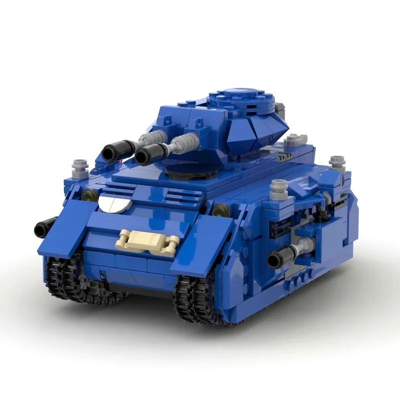 Réservoir de guerrier résolu bleu, modèle 685 pièces, série Space Warfare, Kit de construction MOC avec tourelle articulée pour enfants, cadeau de bricolage