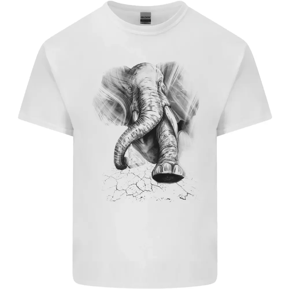 An Abstract Elephant Environment Mens Cotton T-Shirt  Tees Y2K tops Unisex Summer Short Sleeve