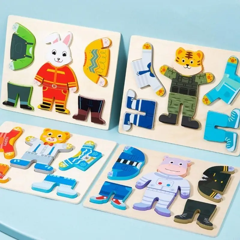 F62D Wijzigen Game Toy For Girls Table Dress-Up Cartoon Bear Hippo Theme Toy Toy