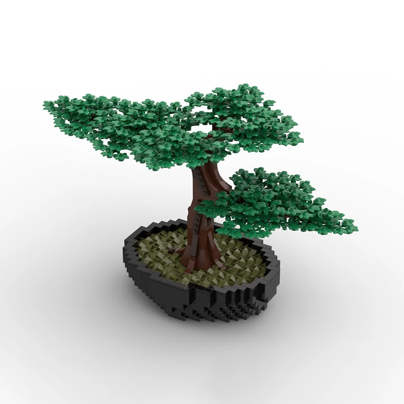 1008pcs MOC Zen Bonsai Tree Miniature Plant Building Blocks Creative Desktop Decor DIY Model Building Blocks Birthday Toys Gift