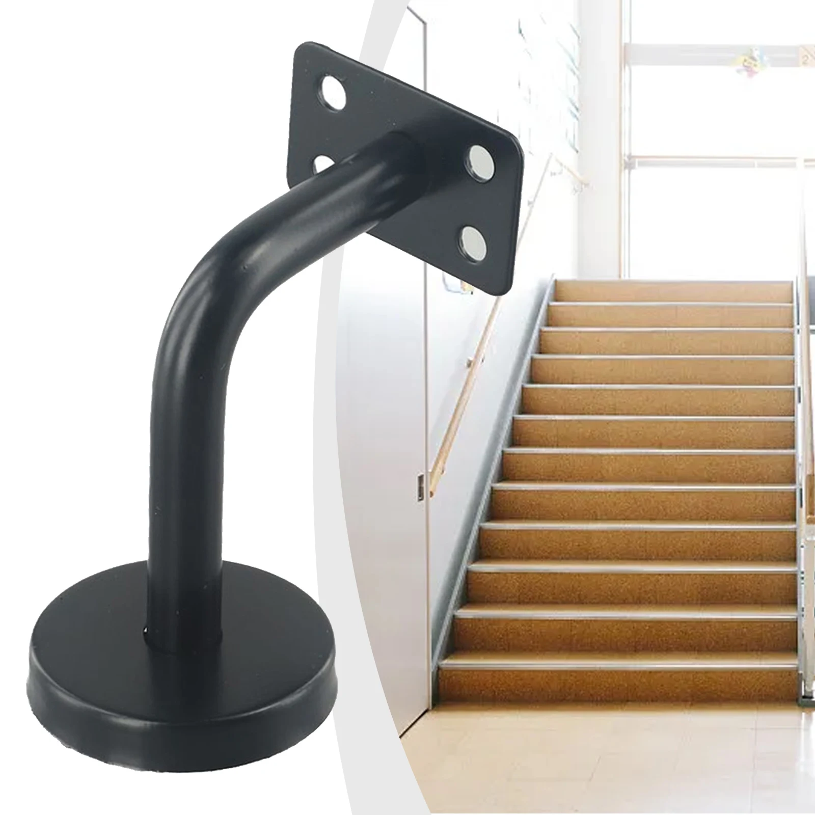 Stair Handrail Bracket Ladder Wall Handrail Brackets Stainless Steel Bannister Hand Rail Strong Railing Guardrail 60x60/80mm