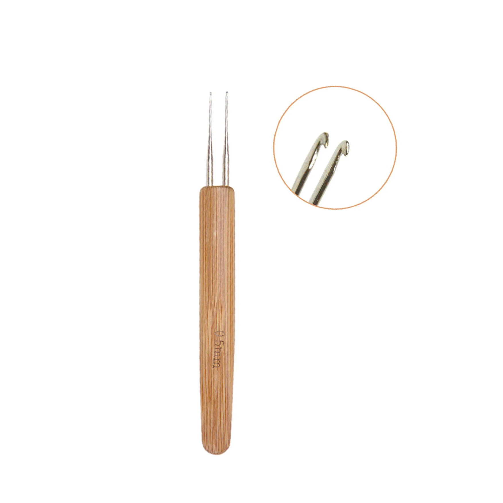 

Крючок для плетения дредов с деревянной ручкой 0,5 мм/0,75 мм, 1/2/3-х головочный, для наращивания волос, плетения кос и дредов