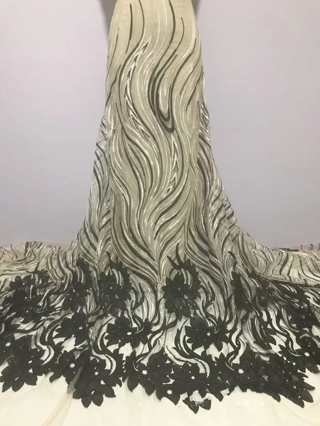 

12 Colors Glued Lace Fabric Mesh Floral Sequin Fabric African Sequin Lace Fabric For Evening Dress Lace Material