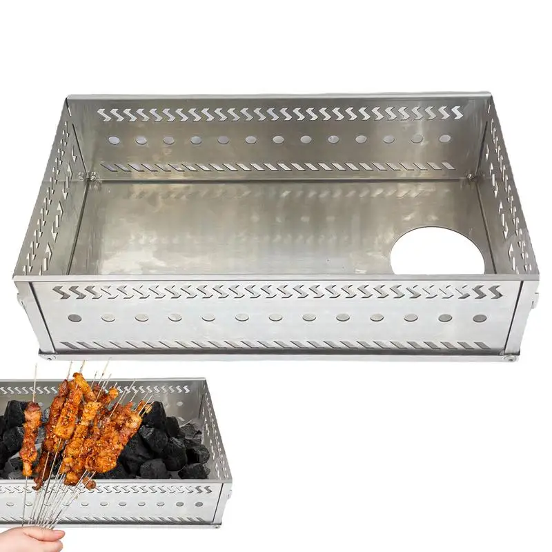 Charcoal Fire Box Foldable Sauna Stone Holder Heat-resistant Wood Stove Accessories StainlessSteel Wood Stove Sauna Stone Basket