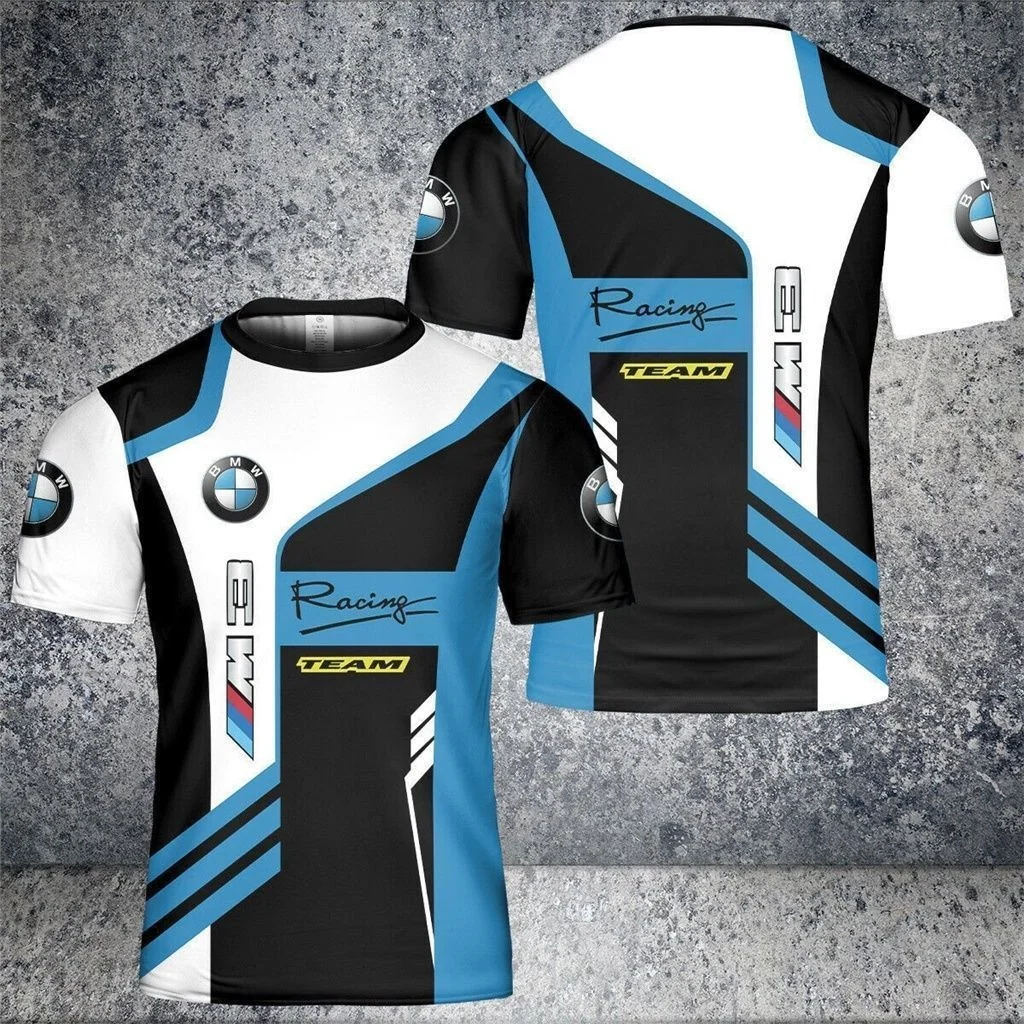 

Men's Summer BMW T-shirt Comfortable Sports Top 3D Printed Fashion Sports Motorcycle Racing M Power Car Brand Fashion