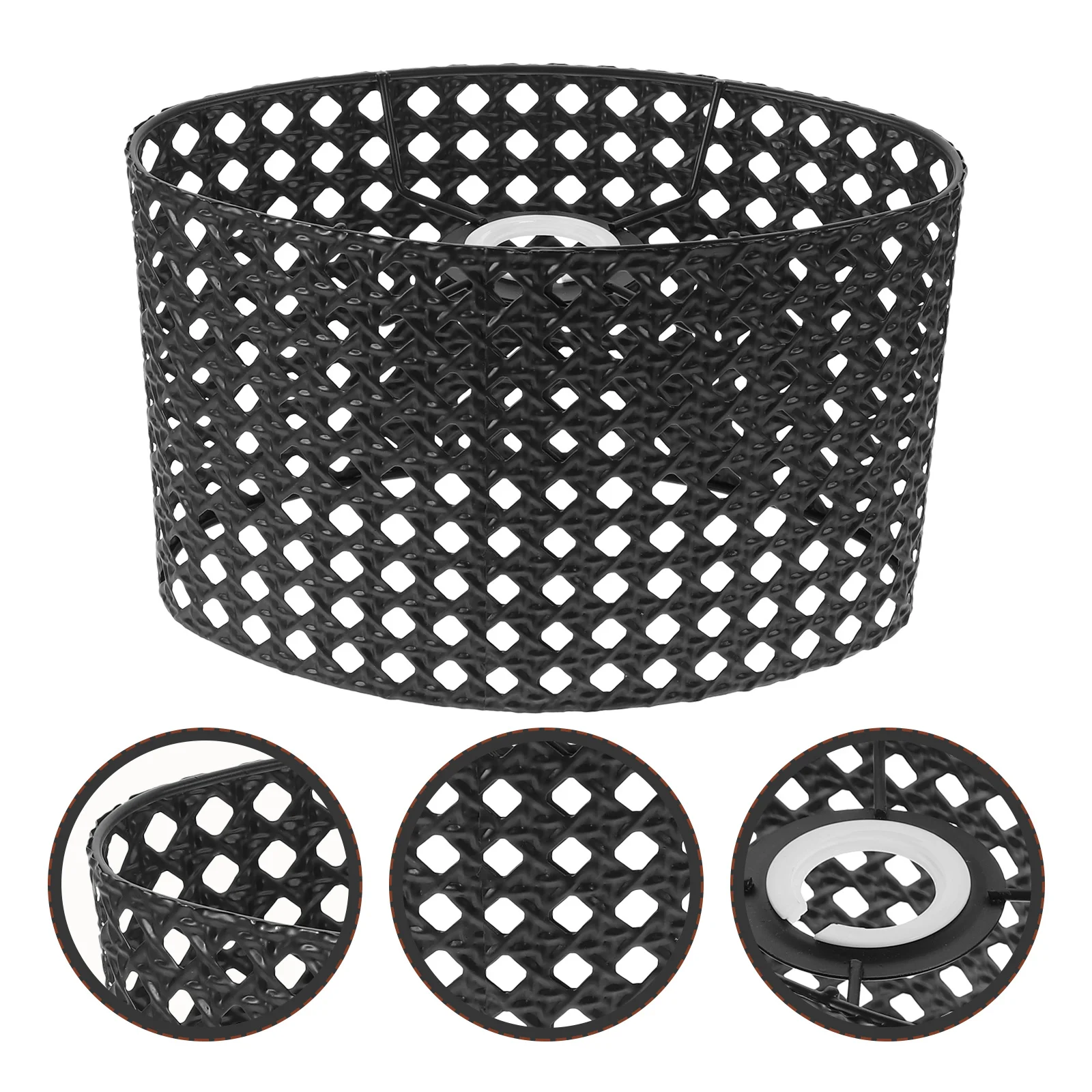 

Hollowed Iron Lamp Shade Cover with Geometric Carved Pattern Suitable for Table Floor Lamps Modern Rustic Decor Lighting