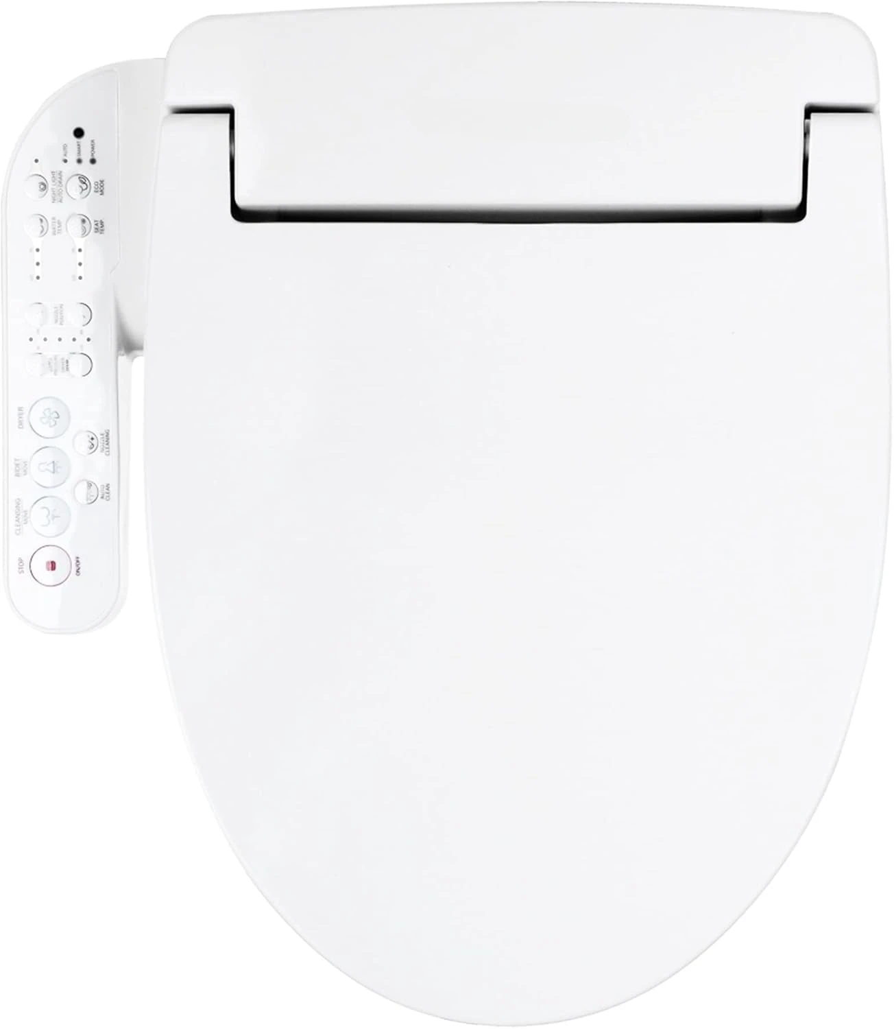 Bidet Toilet Seat *Round* Warm Water with Stainless Steel Nozzle, Warm Air Dryer, Heated Toilet Seat, Sittable Lid, Nightlight