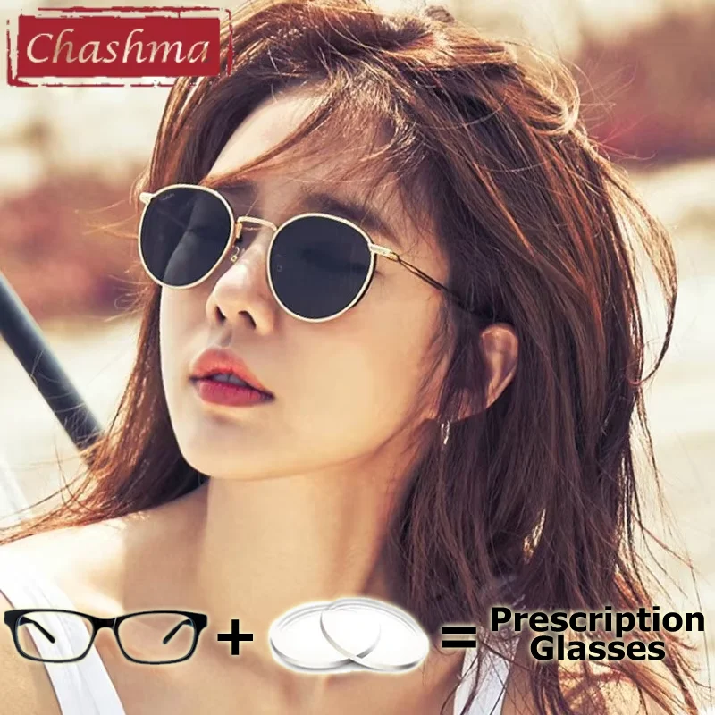 

Chashma брендовые винтажные женские солнцезащитные очки для близорукости с поляризационным покрытием, зеркальные солнцезащитные очки для вождения, круглые мужские очки для мужчин ближнего зрения