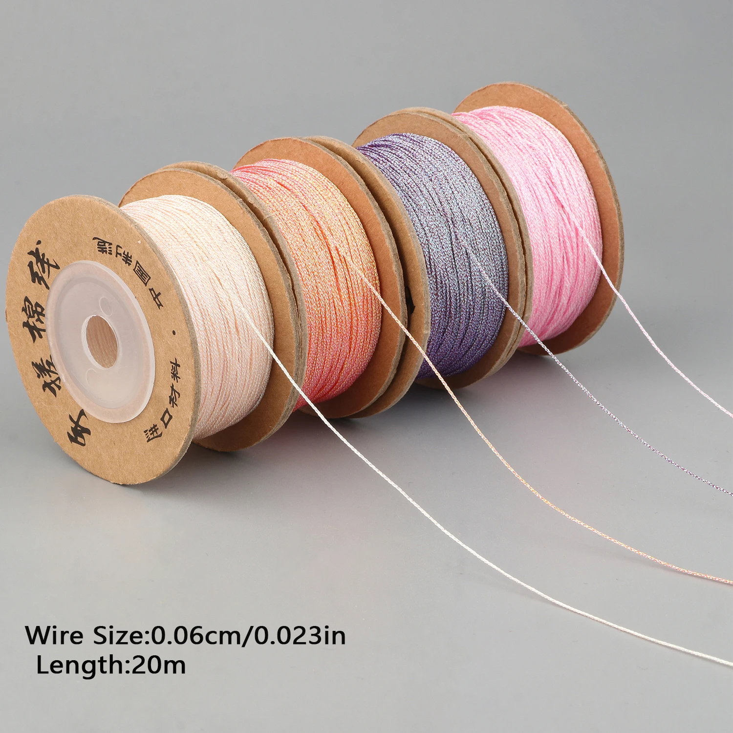 Wholesale 20meter/reel  100% Cotton Twine Thread Macrame String Crafts For DIY Tassels Beading Fashion Bracelet Necklace 1mm