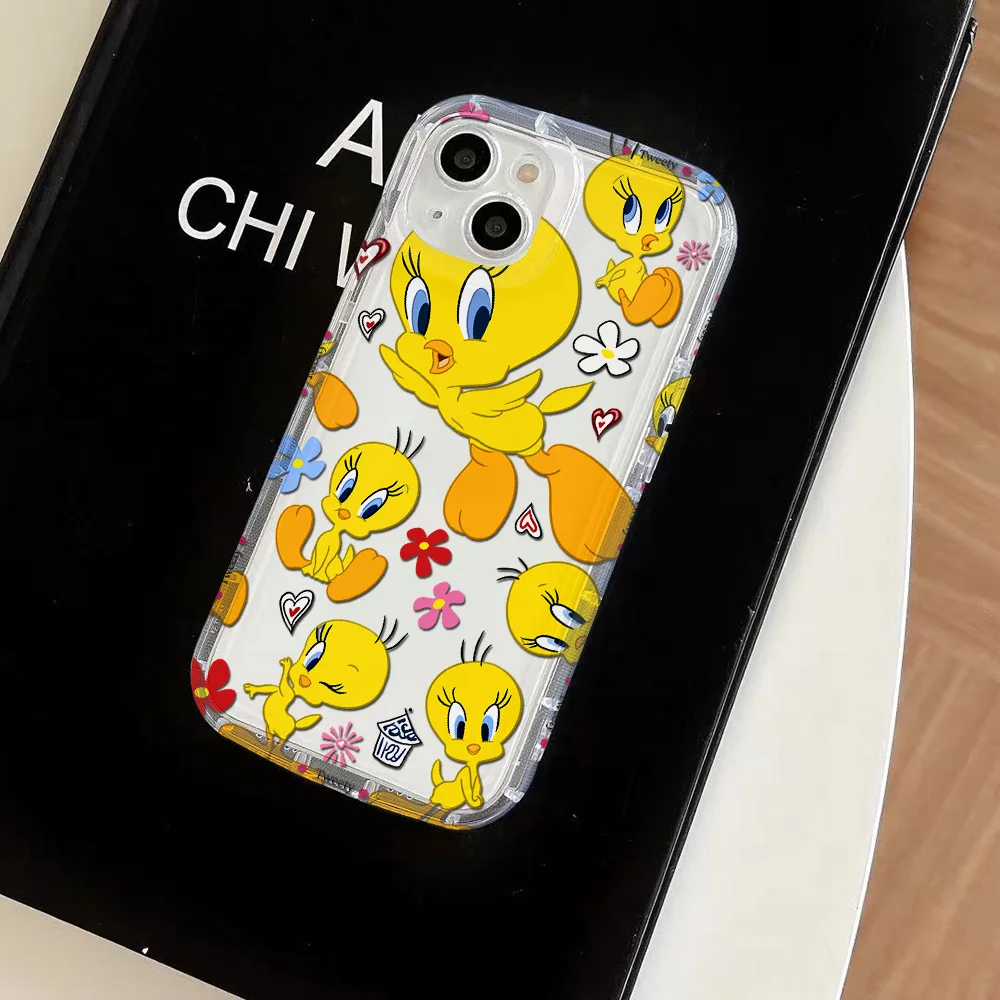 Grappige Tweetys Bird Clear Case voor IPhone 16 15 14 13 12 11 Pro Max 14 15 7 8 Plus X XR XS Max SE2020 Airbag Schokbestendige Cover