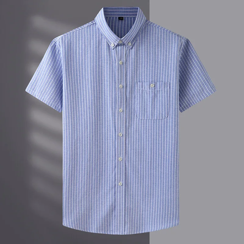 

men's large size loose shirt Summer new style Business casual fashion striped office shirt for men 7XL 8XL 10XL