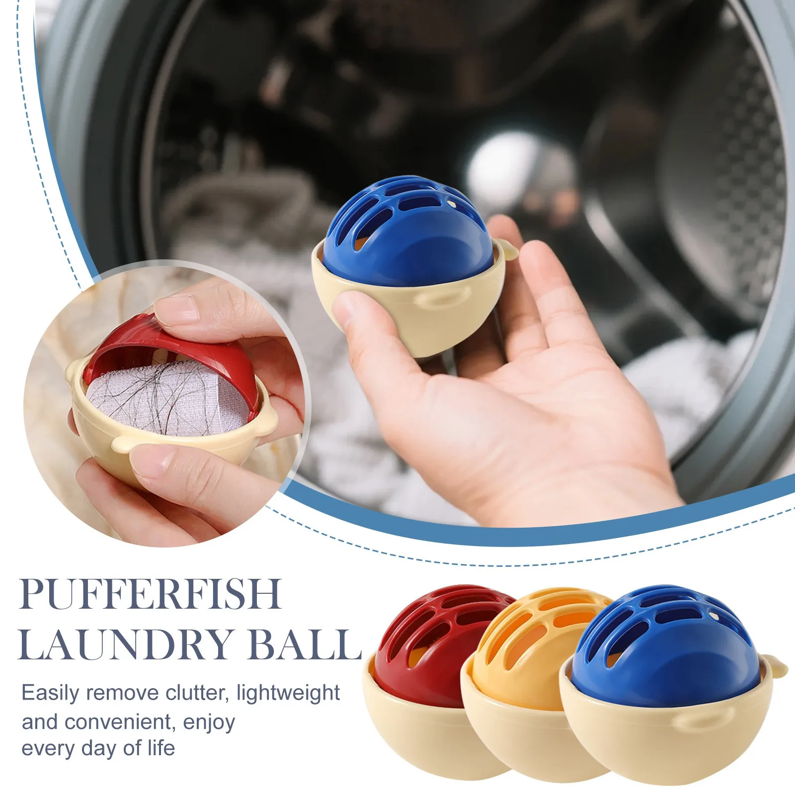 Puffer Laundry Ball Reusable Washing Machine Filter Tennis Ball Washing Machine Pet Hair Remover Clothing Hair Removal Ball