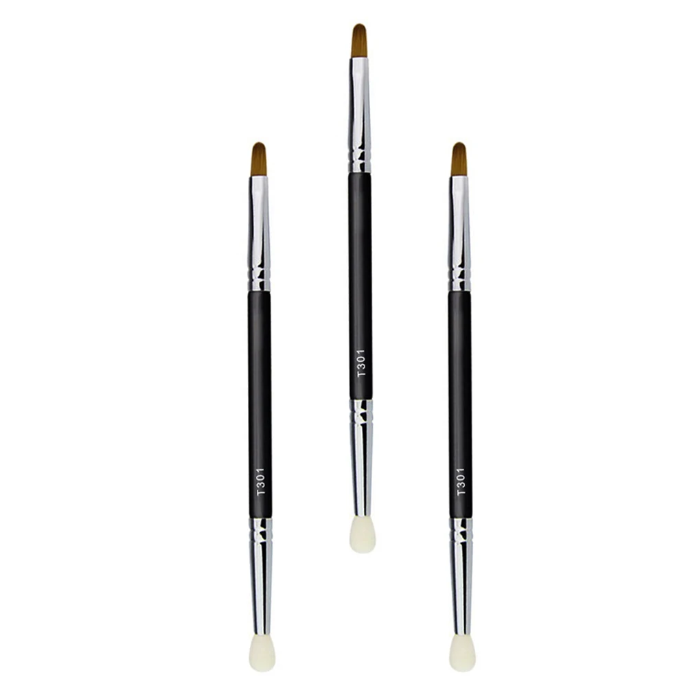 

3Pcs Wooden Handle Dual Head Concealer Brushes High Quality Makeup Supplies
