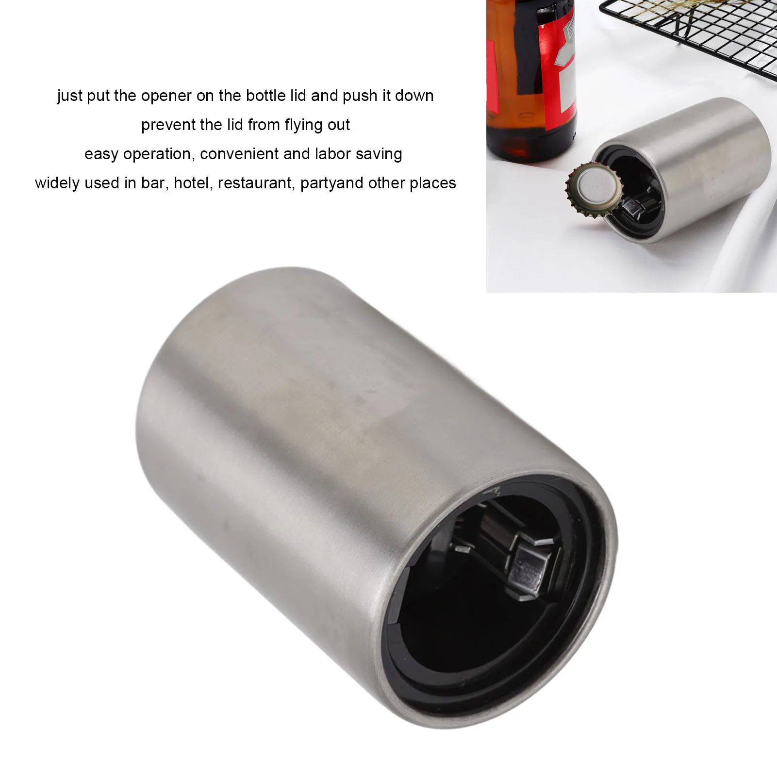 ZK10 Пресс-открывалка для пивных бутылок Автоматическая открывалка для бутылок Пресс из нержавеющей стали Многофункциональный инструмент для удаления крышек бутылок