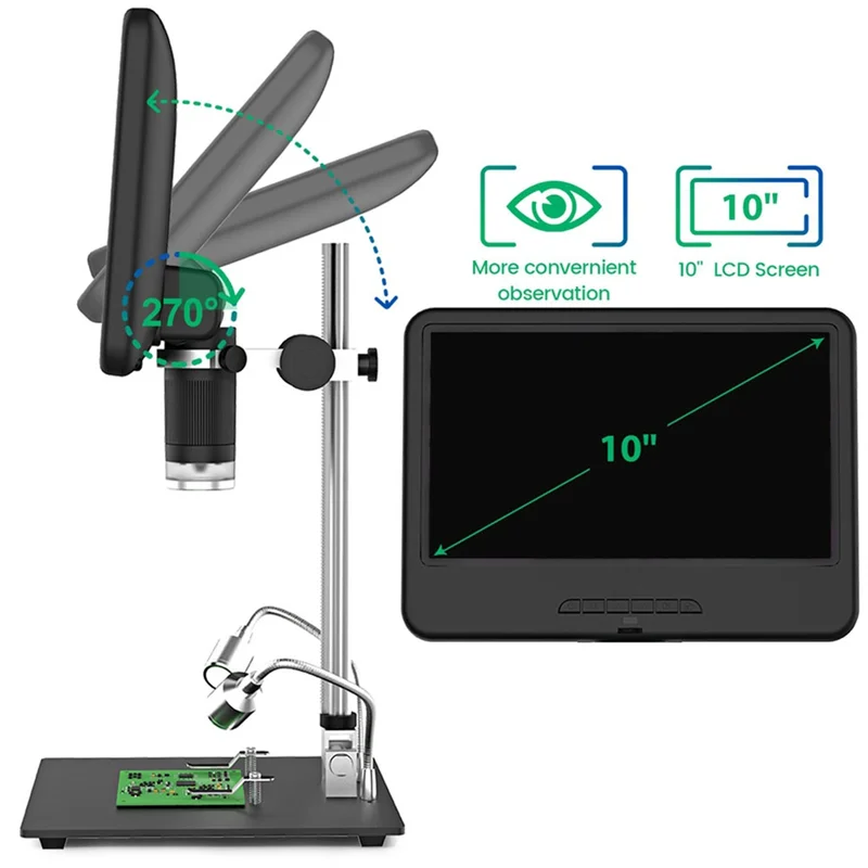

ABMI-AD210 Digital Microscope 10.1 Inch Adjustable LCD For Electronics Microscope Tool PCB/SMD 1080P Soldering Microscopio
