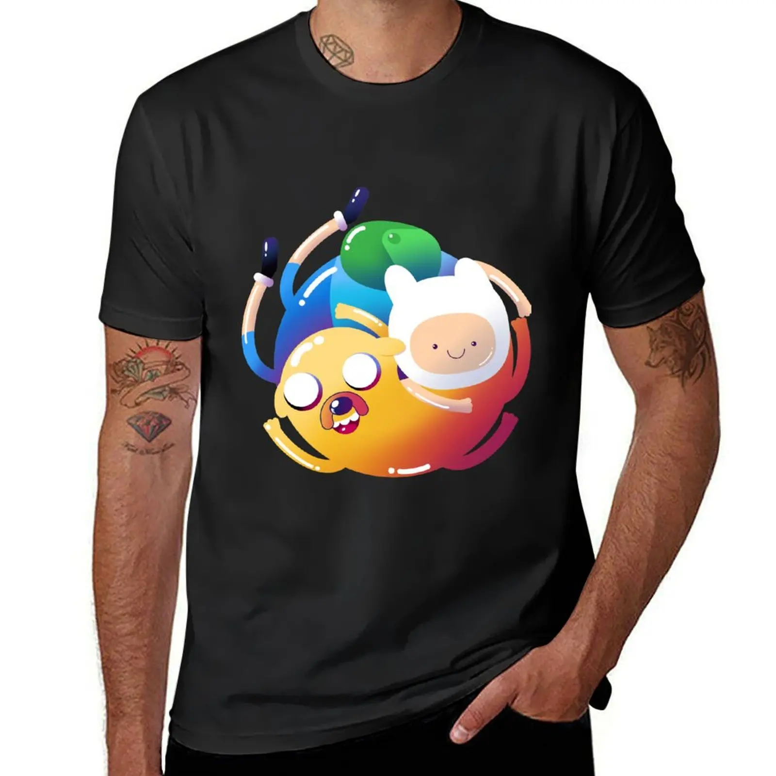 

Finn and jake T-Shirt kawaii clothes summer top cute clothes hippie clothes slim fit t shirts for men