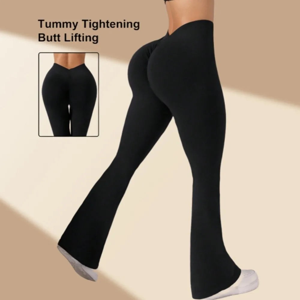 

V-Waist Yoga Sports Pants Hip-lifting High Waist Sports Fitness Leggings Breathable Elastic Yoga Seamless Leggings Running