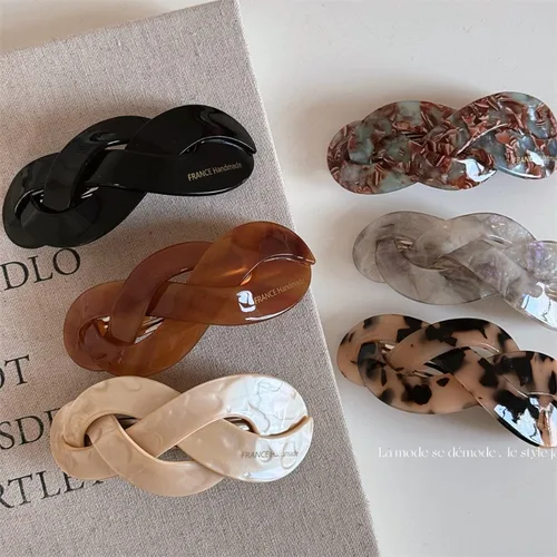 Clip de resorte de cola de caballo grande, accesorio para el cabello, estilo retro francés, versión coreana, a la moda, novedad