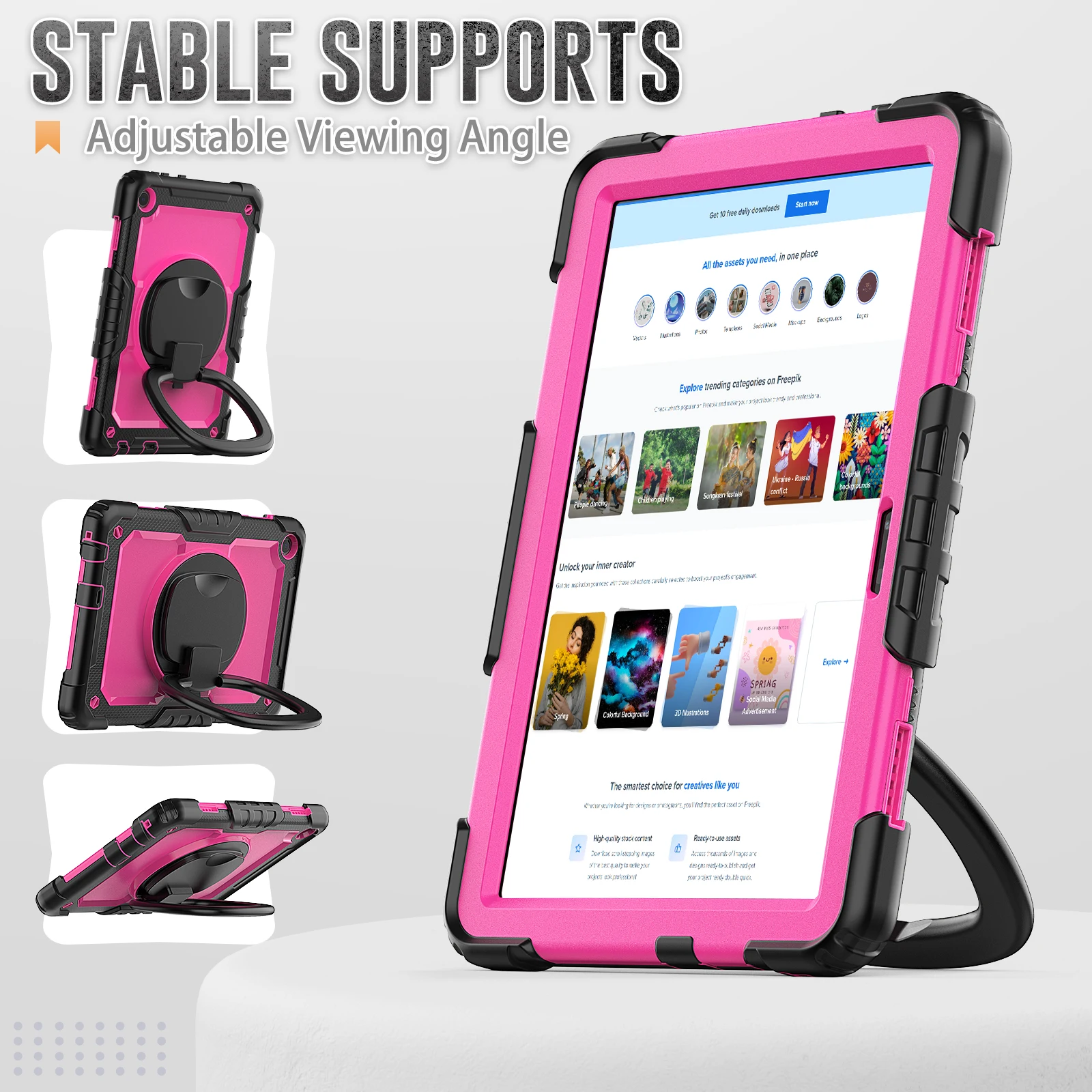 Handle Grip Case para Lenovo Tab, capa à prova de choque, TB-328XU, TB-328XU, 10.1 ", rotação de 360 graus, M10 Gen 3 3rd Gen, 2022