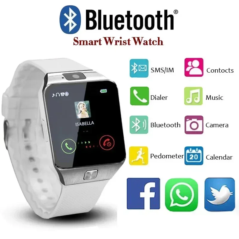 DZ09 Fashion Smart Watch Bluetooth Plug-in Cartoon Talk Watch Motion Meter Call Information Alert Smart Watch Mens Watches Men