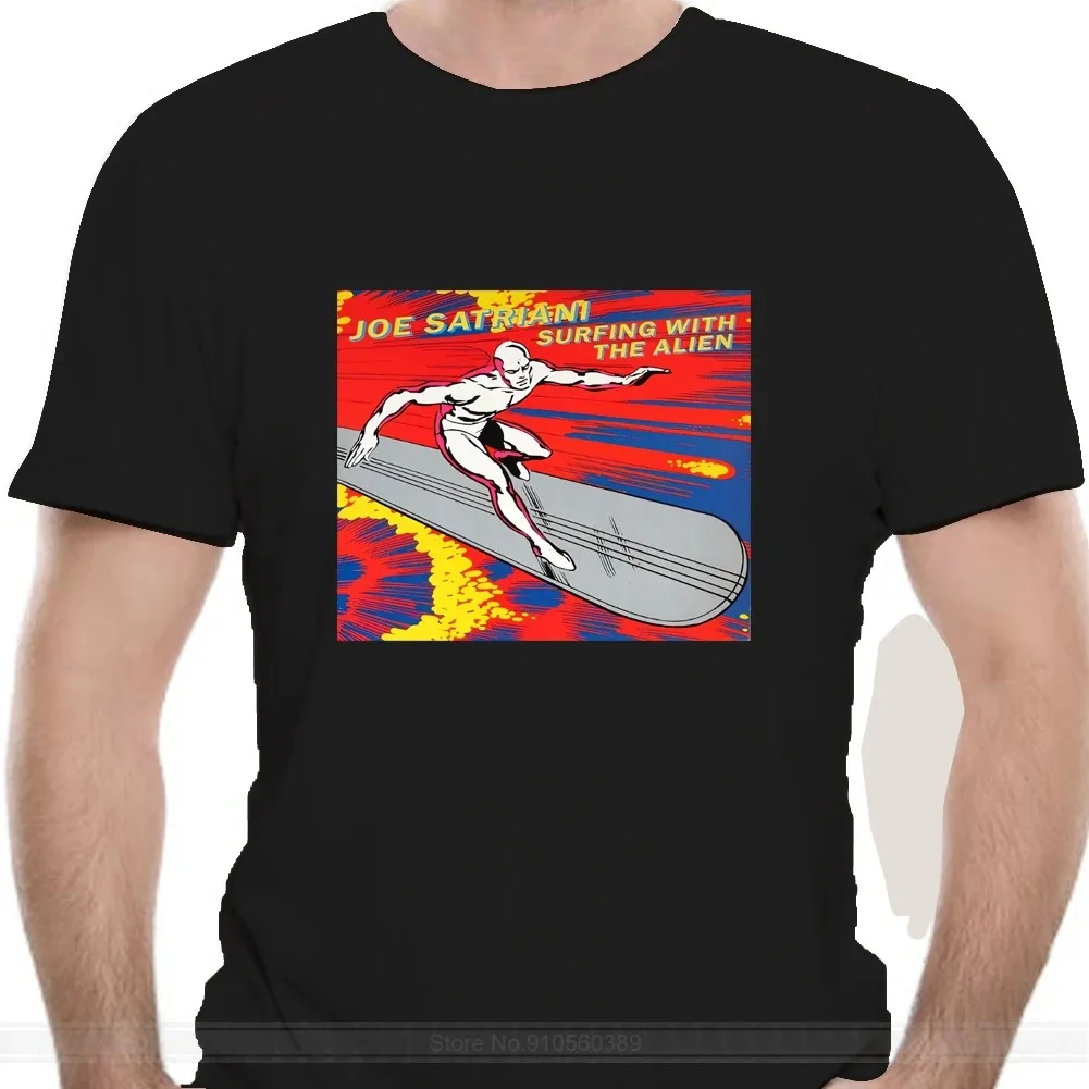 Joe Satriani Surfing With The Alien Red T Shirt Guitar God fashion t-shirt men cotton brand teeshirt