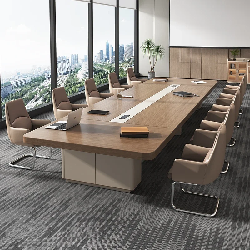 Office furniture conference table Simple office table and chair combination rectangular reception negotiation long table