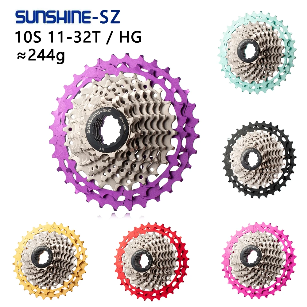 sunshine-road-folding-bike-cassette-10-speed-32t-k7-cassette-10v-for-shimano-hg-color-modification-accessories