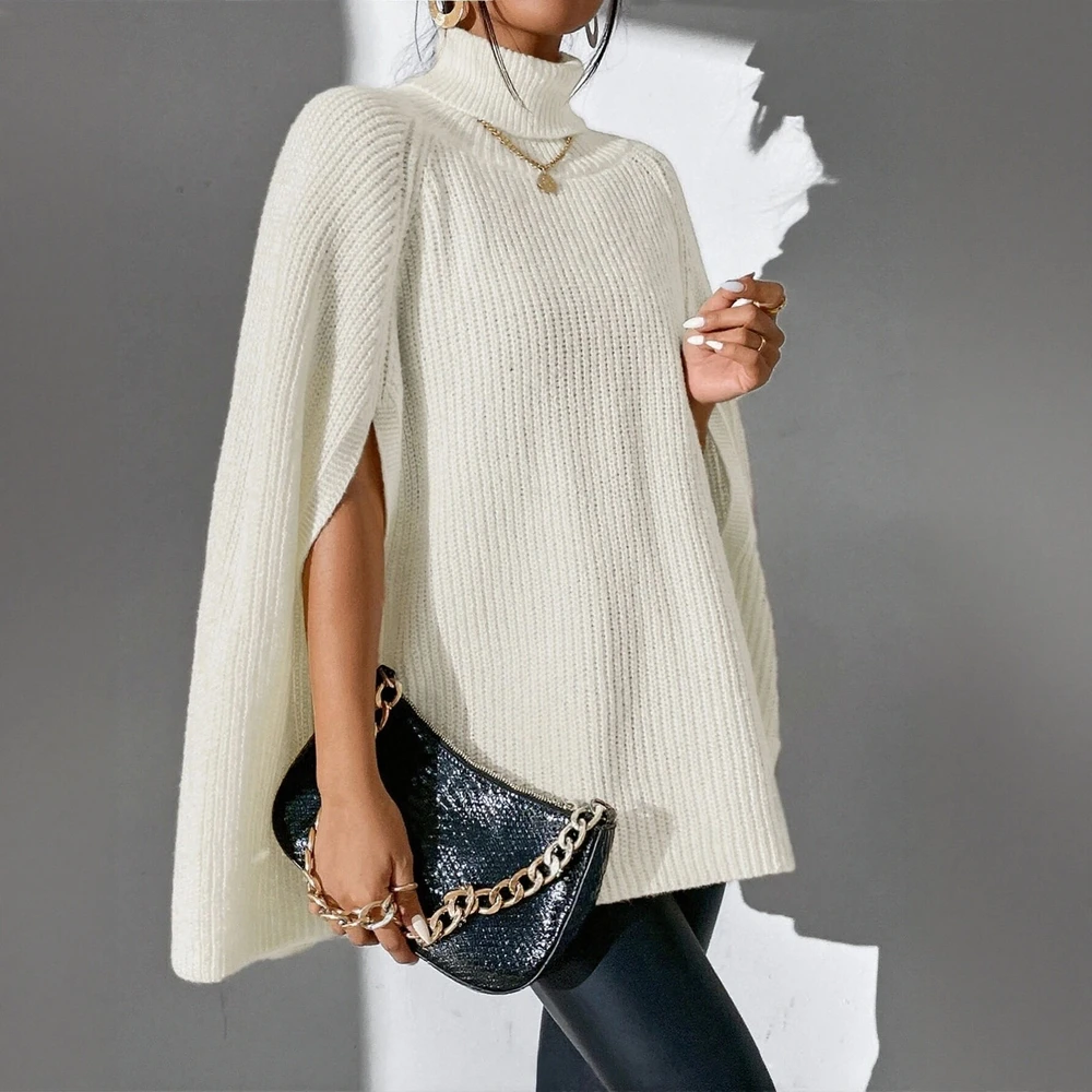 

Women's Long Sleeve High Neck Sweater Elegant Soft Plain Chic Daily Fashion Autumn Winter
