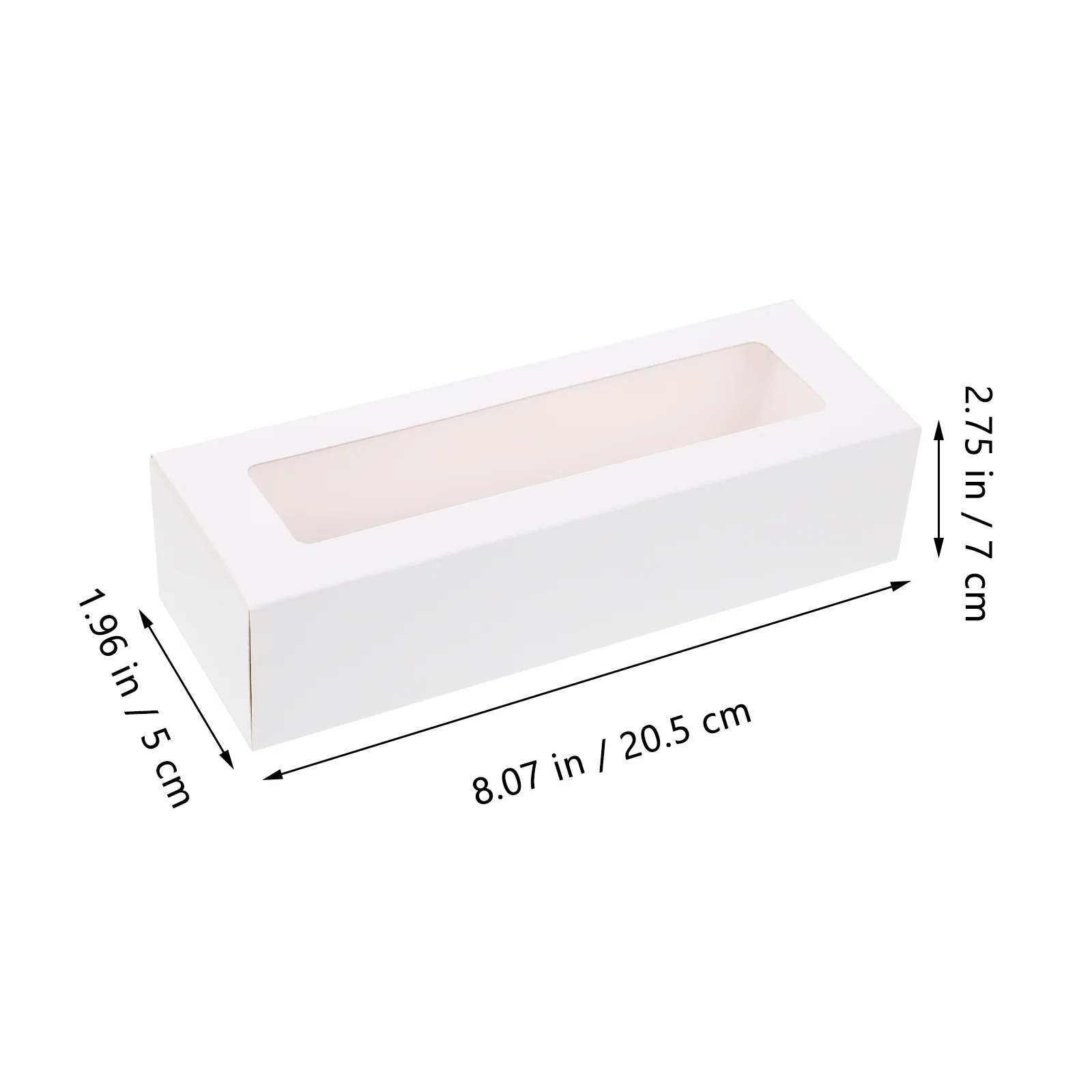 10pcs Macaron PVC Boxes with Clear Window Paper Packaging Box Cookie Containers for Home Dessert Shop (White Paper, Small)