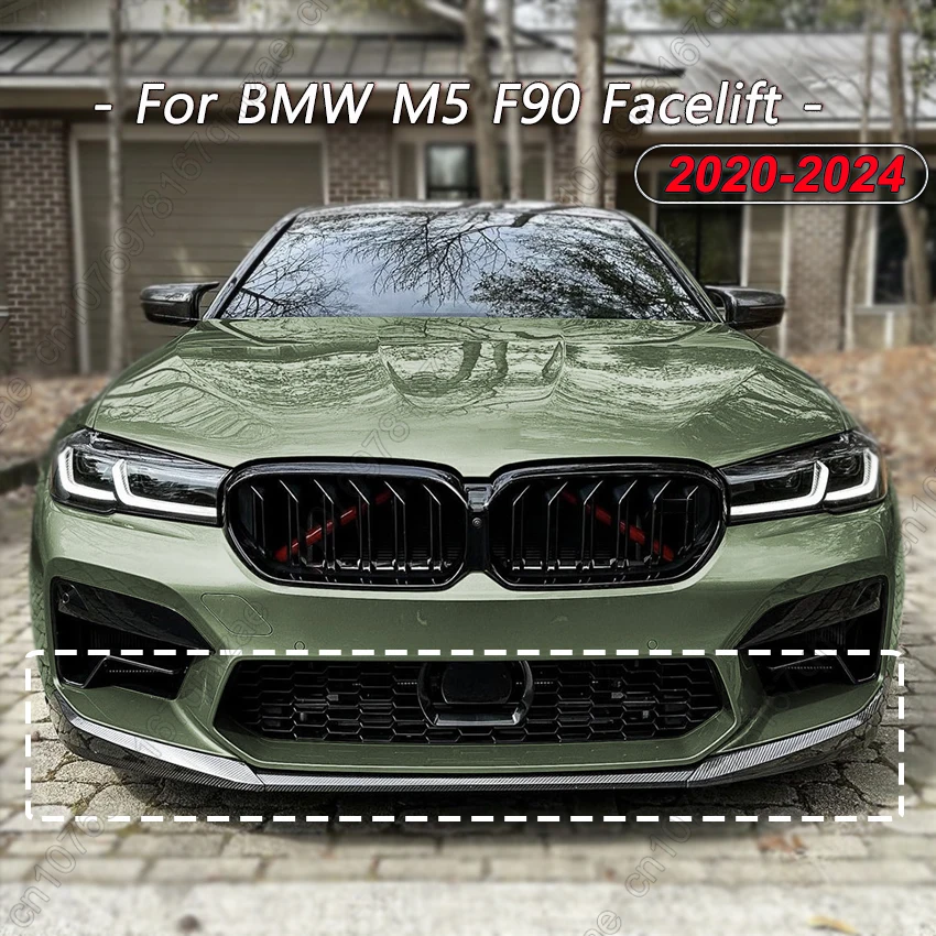 

Front Bumper Spoiler Lip For BMW M5 F90 Facelift Sedan 4-Door 2020 2021 2022 2023 2024 Gloss Black Protect Splitter Tuning ABS